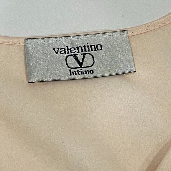 Vintage Valentino Intimo Long Nightgown Womens Size L Satin Lace V Neck Pink - Picture 9 of 10